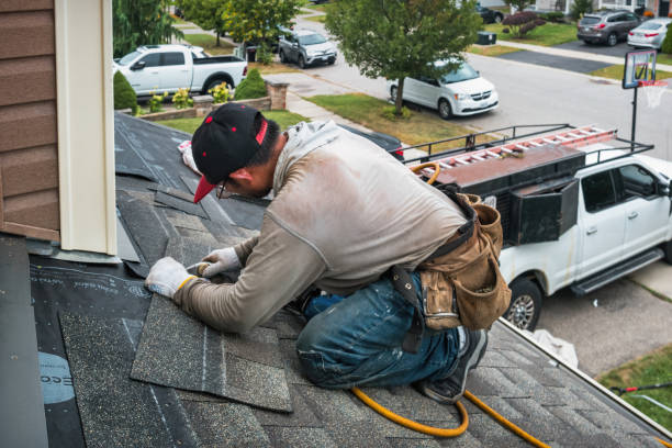 Professional Storm Damage Roof Repair technician working in Reed City, MI